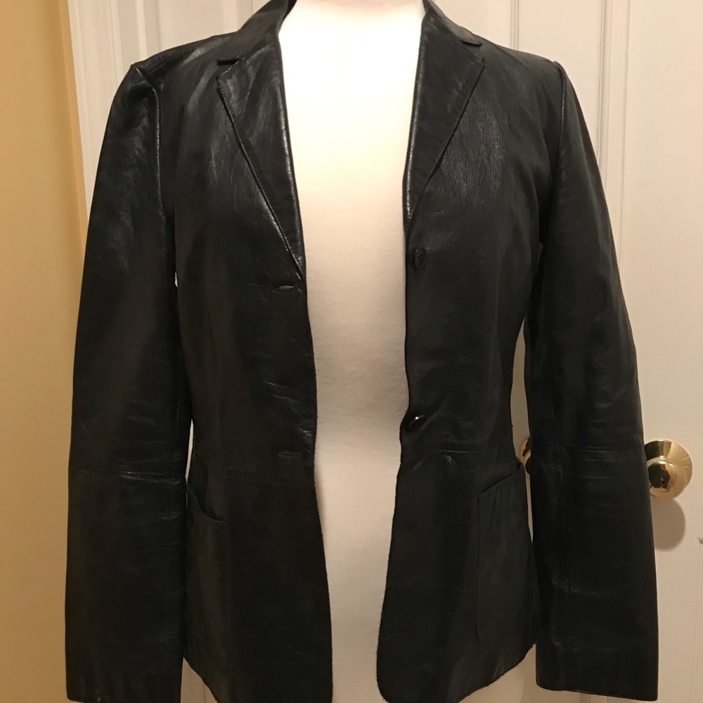 Black leather Kenneth Cole blazer